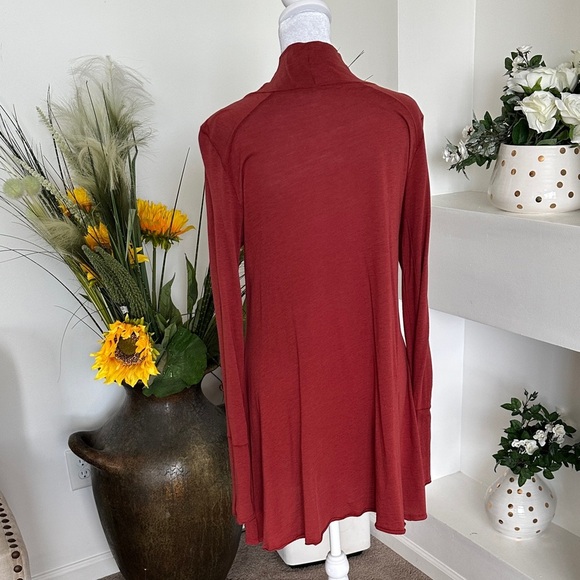 Free People Burgundy Long Sleeve Mini Dress - Picture 3 of 5